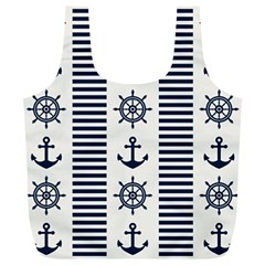 Nautical Seamless Pattern Vector Illustration Full Print Recycle Bag (xl) by Wegoenart