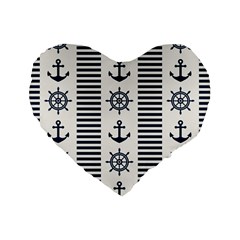 Nautical Seamless Pattern Vector Illustration Standard 16  Premium Flano Heart Shape Cushions by Wegoenart