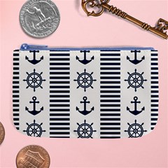 Nautical Seamless Pattern Vector Illustration Large Coin Purse by Wegoenart