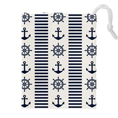 Nautical Seamless Pattern Vector Illustration Drawstring Pouch (5xl)