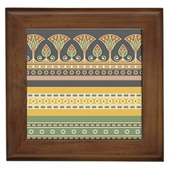 Seamless Pattern Egyptian Ornament With Lotus Flower Framed Tile by Wegoenart