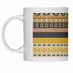 Seamless Pattern Egyptian Ornament With Lotus Flower White Mugs by Wegoenart