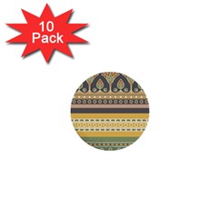 Seamless Pattern Egyptian Ornament With Lotus Flower 1  Mini Buttons (10 Pack)  by Wegoenart