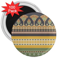 Seamless Pattern Egyptian Ornament With Lotus Flower 3  Magnets (100 Pack) by Wegoenart