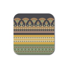 Seamless Pattern Egyptian Ornament With Lotus Flower Rubber Square Coaster (4 Pack)  by Wegoenart