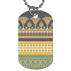 Seamless Pattern Egyptian Ornament With Lotus Flower Dog Tag (two Sides) by Wegoenart