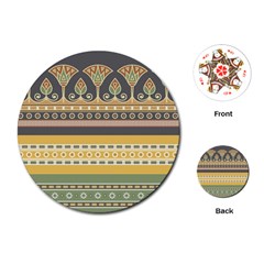 Seamless Pattern Egyptian Ornament With Lotus Flower Playing Cards Single Design (round) by Wegoenart