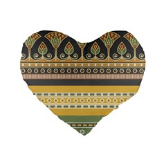 Seamless Pattern Egyptian Ornament With Lotus Flower Standard 16  Premium Heart Shape Cushions by Wegoenart