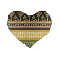 Seamless Pattern Egyptian Ornament With Lotus Flower Standard 16  Premium Flano Heart Shape Cushions by Wegoenart