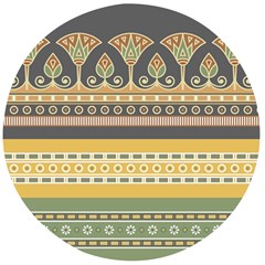 Seamless Pattern Egyptian Ornament With Lotus Flower Wooden Bottle Opener (round) by Wegoenart