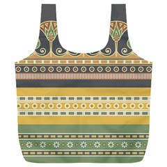 Seamless Pattern Egyptian Ornament With Lotus Flower Full Print Recycle Bag (xxl)