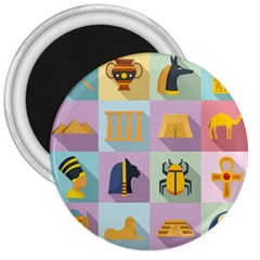 Egypt Icons Set Flat Style 3  Magnets by Wegoenart