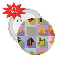 Egypt Icons Set Flat Style 2 25  Buttons (10 Pack)  by Wegoenart