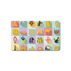 Egypt Icons Set Flat Style Magnet (name Card) by Wegoenart