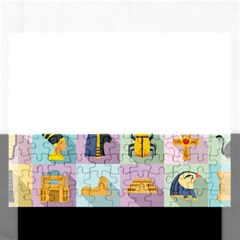 Egypt Icons Set Flat Style Rectangular Jigsaw Puzzl by Wegoenart