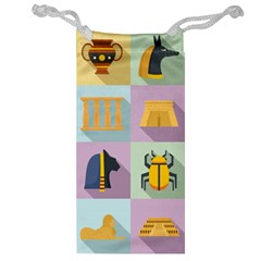 Egypt Icons Set Flat Style Jewelry Bag by Wegoenart