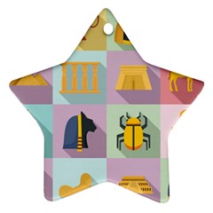 Egypt Icons Set Flat Style Star Ornament (two Sides) by Wegoenart