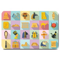 Egypt Icons Set Flat Style Large Doormat  by Wegoenart