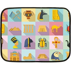 Egypt Icons Set Flat Style Double Sided Fleece Blanket (mini)  by Wegoenart