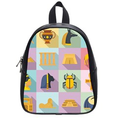 Egypt Icons Set Flat Style School Bag (small) by Wegoenart