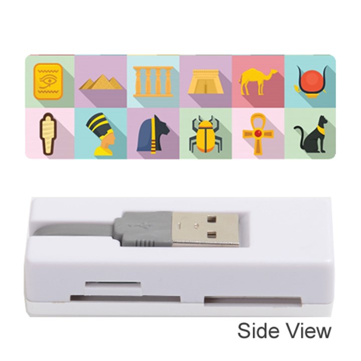 Egypt Icons Set Flat Style Memory Card Reader (Stick)