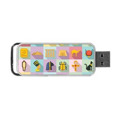 Egypt Icons Set Flat Style Portable Usb Flash (one Side) by Wegoenart