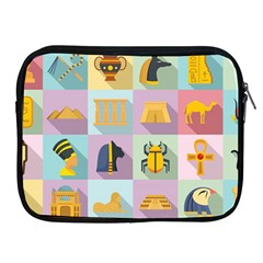 Egypt Icons Set Flat Style Apple Ipad 2/3/4 Zipper Cases by Wegoenart