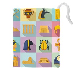 Egypt Icons Set Flat Style Drawstring Pouch (4xl)