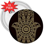 Hamsa Hand Drawn Symbol With Flower Decorative Pattern 3  Buttons (10 pack)  Front