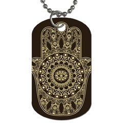 Hamsa Hand Drawn Symbol With Flower Decorative Pattern Dog Tag (one Side) by Wegoenart