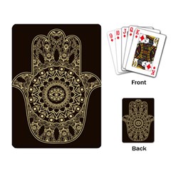 Hamsa Hand Drawn Symbol With Flower Decorative Pattern Playing Cards Single Design (rectangle) by Wegoenart