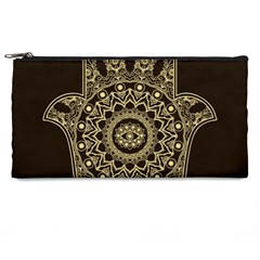 Hamsa Hand Drawn Symbol With Flower Decorative Pattern Pencil Cases by Wegoenart