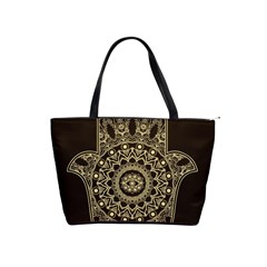 Hamsa Hand Drawn Symbol With Flower Decorative Pattern Classic Shoulder Handbag by Wegoenart