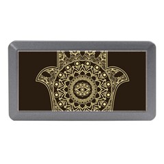 Hamsa Hand Drawn Symbol With Flower Decorative Pattern Memory Card Reader (mini) by Wegoenart