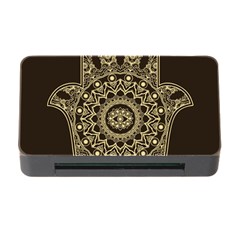 Hamsa Hand Drawn Symbol With Flower Decorative Pattern Memory Card Reader With Cf by Wegoenart