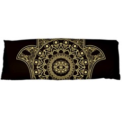 Hamsa Hand Drawn Symbol With Flower Decorative Pattern Body Pillow Case (dakimakura) by Wegoenart