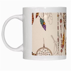 Coloured Dreamcatcher Background White Mugs by Wegoenart