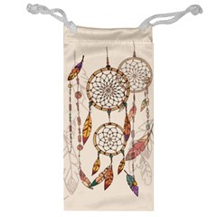 Coloured Dreamcatcher Background Jewelry Bag by Wegoenart