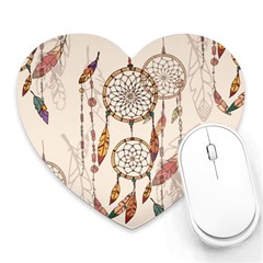 Coloured Dreamcatcher Background Heart Mousepads