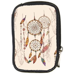 Coloured Dreamcatcher Background Compact Camera Leather Case by Wegoenart