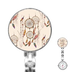 Coloured Dreamcatcher Background Stainless Steel Nurses Watch by Wegoenart