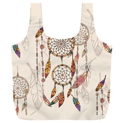 Coloured Dreamcatcher Background Full Print Recycle Bag (xxl)