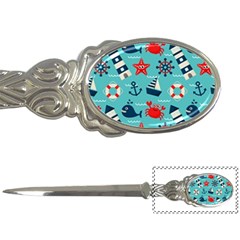 Seamless Pattern Nautical Icons Cartoon Style Letter Opener by Wegoenart