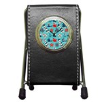 Seamless Pattern Nautical Icons Cartoon Style Pen Holder Desk Clock Front