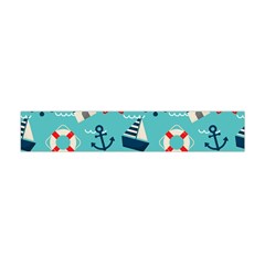 Seamless Pattern Nautical Icons Cartoon Style Flano Scarf (mini) by Wegoenart