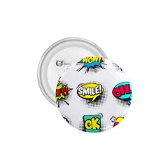 Set Colorful Comic Speech Bubbles 1 75  Buttons by Wegoenart