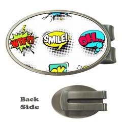 Set Colorful Comic Speech Bubbles Money Clips (oval)  by Wegoenart