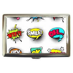 Set Colorful Comic Speech Bubbles Cigarette Money Case by Wegoenart