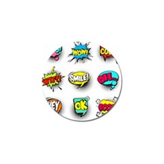 Set Colorful Comic Speech Bubbles Golf Ball Marker by Wegoenart