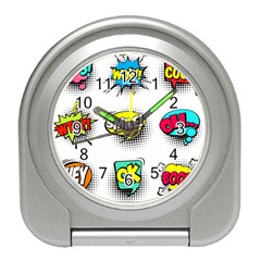 Set Colorful Comic Speech Bubbles Travel Alarm Clock by Wegoenart